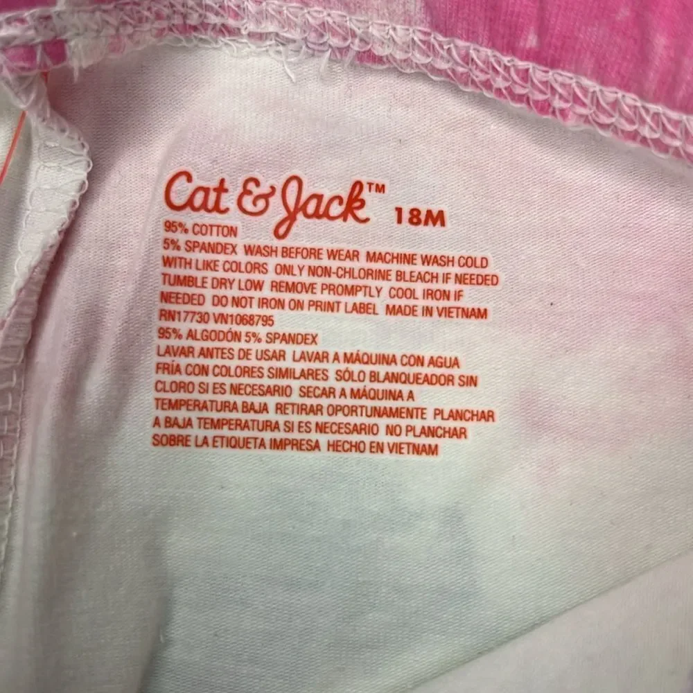 BUNDLE of 2 Cat & Jack Kids Durable Knee Printed Leggings Size 18 Months